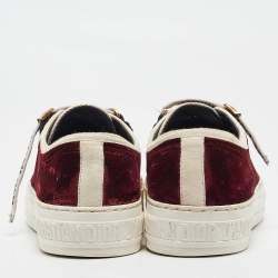 Pre Owned Dior Burgundy Velvet Walk'n'Dior Sneakers Size 35.5