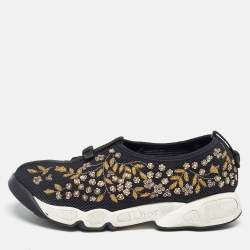 Dior Black Mesh Fusion Low Top Sneakers Size 38.5
