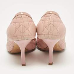 Dior Pink Quilted Leather Bow Peep Toe Pumps Size 38