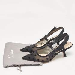 Dior Black Polka Dot Mesh J'adior Pumps Size 39