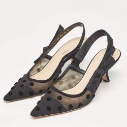 Dior Black Polka Dot Mesh J'adior Pumps Size 39