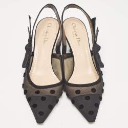 Dior Black Polka Dot Mesh J'adior Pumps Size 39
