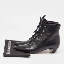 Dior Black Leather Pointed Toe Boots Size 39