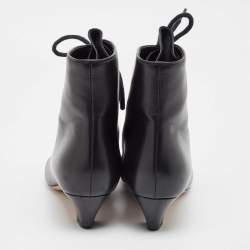 Dior Black Leather Pointed Toe Boots Size 39