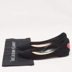 Dior Black Suede Pointed Toe Ballet Flats Size 40