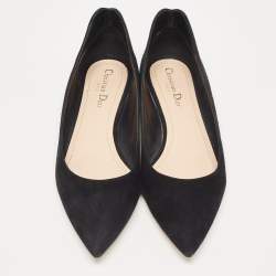 Dior Black Suede Pointed Toe Ballet Flats Size 40