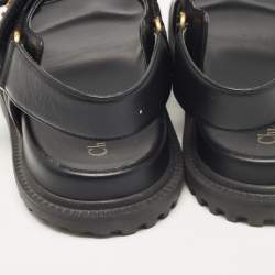 Dior Black Leather DiorAct Flat Sandals Size 38.5