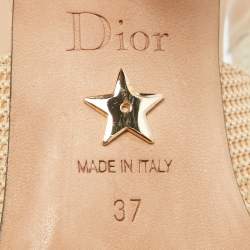 Pre Owned Dior Beige Technical Fabric J'adior Slingback Pumps Size 37