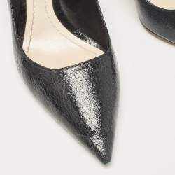 Dior Black Textured Leather Pointed Toe Pumps Size 39.5