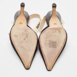 Dior Black Technical Fabric J'adior Slingback Pumps Size 39.5 