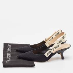 Dior Black Technical Fabric J'adior Slingback Pumps Size 39.5 
