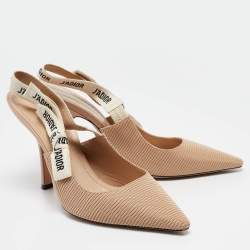 Pre Owned Dior Beige Fabric J'Adior Pointed Toe Pumps Size 40