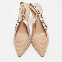 Pre Owned Dior Beige Fabric J'Adior Pointed Toe Pumps Size 40