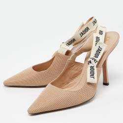 Pre Owned Dior Beige Fabric J'Adior Pointed Toe Pumps Size 40
