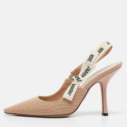 Pre Owned Dior Beige Fabric J'Adior Pointed Toe Pumps Size 40