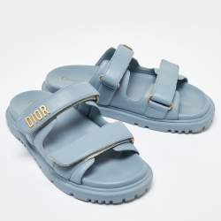 Dior Blue Leather DiorAct Sandals Size 39