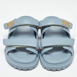 Dior Blue Leather DiorAct Sandals Size 39