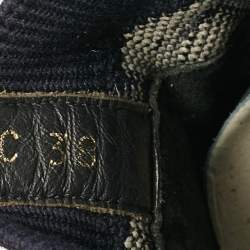Dior Navy Blue/White Oblique Knit Fabric and Leather Walk'n'Dior Sneakers Size 38