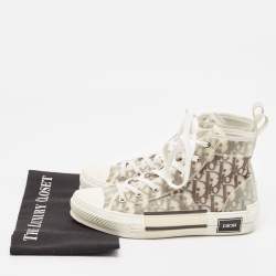 Dior Grey/Transparent PVC and Mesh B23 High Top Sneakers Size 39