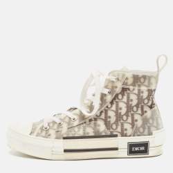 Dior Grey/Transparent PVC and Mesh B23 High Top Sneakers Size 39