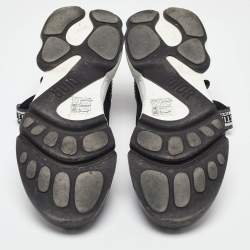 Pre Owned Dior Black Knit Fabric Two Point Zero High Top Sneakers Size 40