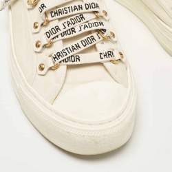 Pre Owned Dior Cream Canvas Walk'n'Dior Lace Up Sneakers Size 37.5
