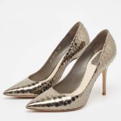 Dior Metallic Python Cherie Pumps Size 37