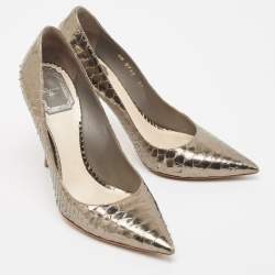 Dior Metallic Python Cherie Pumps Size 37