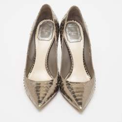 Dior Metallic Python Cherie Pumps Size 37