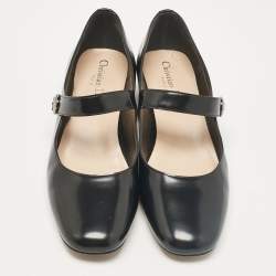 Pre Owned Dior Black Leather D-Doll Mary Jane Pumps Size 38