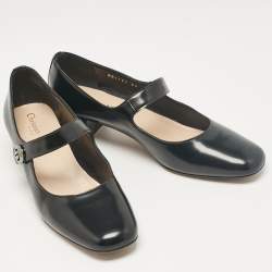 Pre Owned Dior Black Leather D-Doll Mary Jane Pumps Size 38