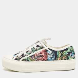 Dior Multicolor Floral Embroidered Canvas Walk'n'Dior Sneakers Size 35