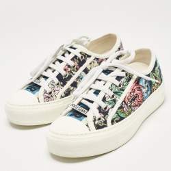 Dior Multicolor Floral Embroidered Canvas Walk'n'Dior Sneakers Size 35