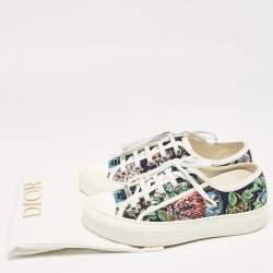Dior Multicolor Floral Embroidered Canvas Walk'n'Dior Sneakers Size 35