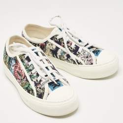 Dior Multicolor Floral Embroidered Canvas Walk'n'Dior Sneakers Size 35