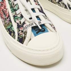 Dior Multicolor Floral Embroidered Canvas Walk'n'Dior Sneakers Size 35
