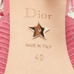 Pre Owned Dior Pink Brocade Fabric J'Adior Slingback Pumps Size 40