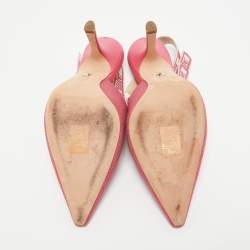 Pre Owned Dior Pink Brocade Fabric J'Adior Slingback Pumps Size 40