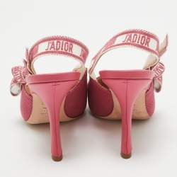 Pre Owned Dior Pink Brocade Fabric J'Adior Slingback Pumps Size 40