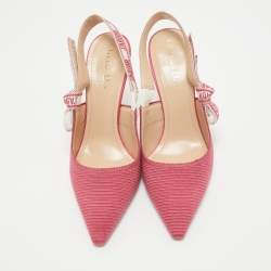 Pre Owned Dior Pink Brocade Fabric J'Adior Slingback Pumps Size 40