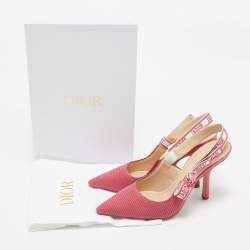 Pre Owned Dior Pink Brocade Fabric J'Adior Slingback Pumps Size 40