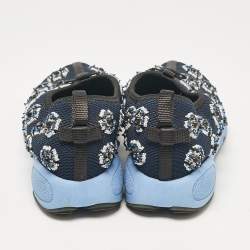 Dior Blue Embellished Mesh Fusion Sneakers Size 38