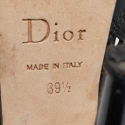 Dior Black Patent Leather Ankle Strap Sandals Size 39.5