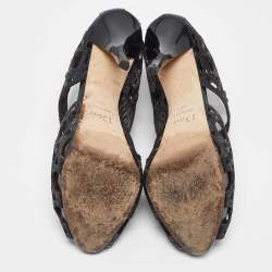 Dior Black Patent Leather Ankle Strap Sandals Size 39.5