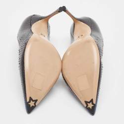 Pre Owned Dior Black/Blue Python Pointed Toe Pumps 40
