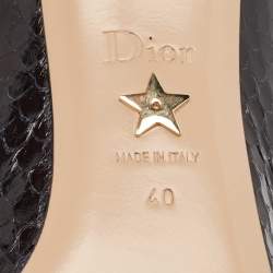 Pre Owned Dior Black/Blue Python Pointed Toe Pumps 40