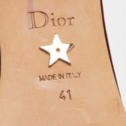 Pre Owned Dior Burgundy Velvet Crystal Embellished Slide Sandals Size 41