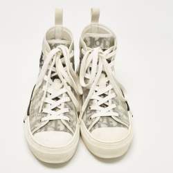 Dior Grey Mesh and PVC B23 High Top Sneakers Size 39