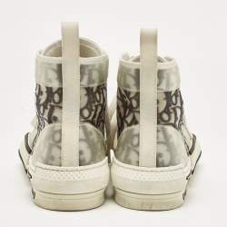 Dior Grey Mesh and PVC B23 High Top Sneakers Size 39