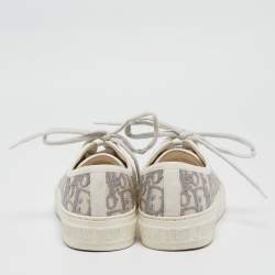 Pre Owned Dior White Canvas Rubber Walk'n'Dior Sneakers 36